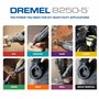Dremel 8250 Outil rotatif sans fil 12 V 5 000-30 000 tr/min Kit d'outils multifonctions sans balais avec boîte Dremel, 65 access