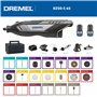 Dremel 8250 Outil rotatif sans fil 12 V 5 000-30 000 tr/min Kit d'outils multifonctions sans balais avec boîte Dremel, 65 access