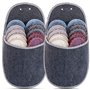 Lot de 2 ensembles de chaussons d'invité ONVAYA - Pantoufles - Feutre - 11 pièces - Gris
