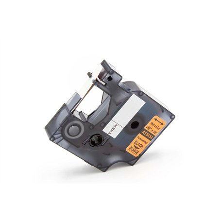 vhbw Ruban remplacement pour Dymo 18434 pour imprimante d'étiquettes 9mm Noir sur Orange