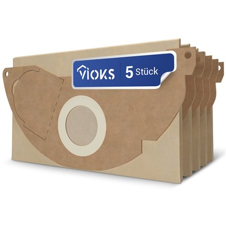 VIOKS Lot de 5 sacs d'aspirateur de rechange pour Kärchеr 6.904-322.0 Kärchеr - Sacs d'aspirateur industriels Kärchеr WD2