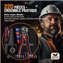 MONZANA® Pince à dénuder multifonction électricien 3en1 220 pièces boîte 0,2-6mm² pince à dénuder automatique auto-ajustable dén