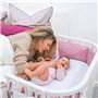 babybay Tour de lit piqué compatible avec le modèle Boxspring XXL, blanc mélange d'étoiles sable/bleu azur