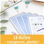 perfect line 18 Pochettes porte-documents avec rabat DIN-A4, pochette plastique transparentes, films transparents solides premiu