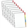 perfect line - 48 pochettes perforées DIN A4 avec index - 8 x 6 onglets - Extra solides, transparentes, intercalaires de qualité