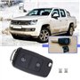 ECSiNG Coque de rechange pliable à 2 boutons pour clé de voiture compatible avec VW Amarok 2012-2020 Transporter 2011-2019 avec