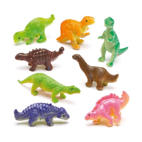 Baker Ross Lot de 12 Dinosaures Souples - Idéal comme cadeau de pochette surprise EF835
