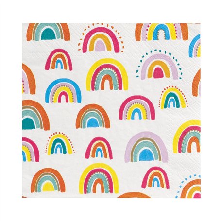 Talking Tables 20 x serviettes cocktail arc-en-ciel jetables pour anniversaire baby shower fête enfants 1er anniversaire Pâques