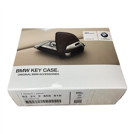 BMW 82-29-2-408-819 Moka Cuir Étui à Clés avec Acier Inoxydable Agrafe