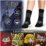 Harry Potter Chaussettes Femme Longueur Mi-Mollet Lot de 5 Chaussette Fantaisie Respirantes Cadeau Chibi Hogwarts pour Ado et Ad