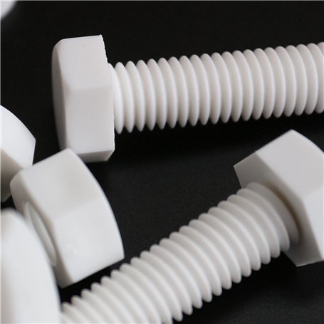 20x Vis à tête Hexagonale Polypropylène Blancs (PP) Ecrous et boulons en plastique