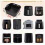 2 Pièces Plat pour Airfryer Panier Friteuse Air Chaud Moules Carré Barqu