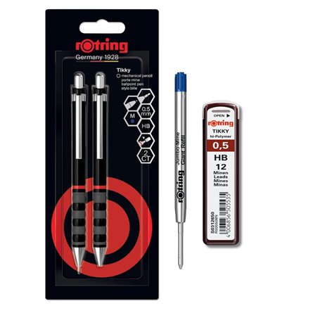 rOtring Tikky Ensemble porte-mine et stylo à bille | mine HB