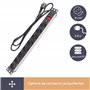 Perel Multiprise Rack 19" 8 Prises, rackable 19 Pouces, Bloc multiprise PDU avec Interrupteur, 8 Prises électrique Schuko Type F