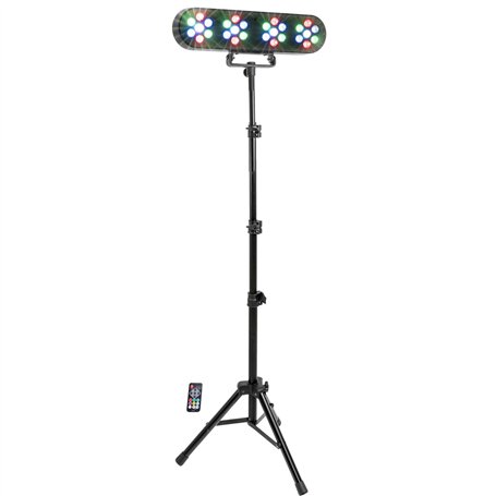 Party Light & Sound - FUNLED - Jeux de lumière avec 4 effets sur pied téléscopique - 4 PAR de 7 LEDs de 1 W chacune - Télécomman