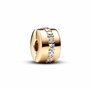 Pandora Moments 761972C01 Clip en argent sterling avec alliage plaqué or 14 carats et zircone Compatible avec les bracelets Mome