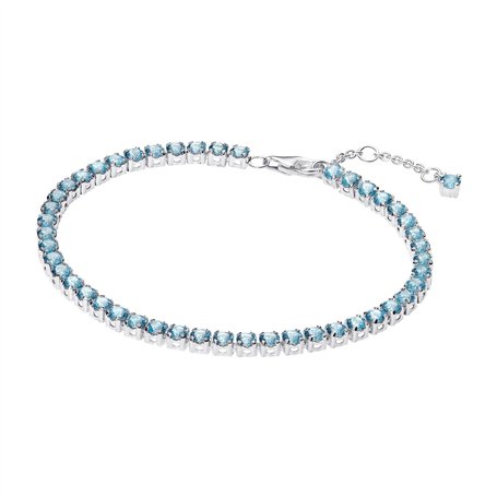 Pandora Timeless Collection 591469C03-20 Bracelet tennis en argent sterling et cristaux Bleu scintillant 20 cm