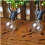 FOREVER guirlande lumineuse solaire 5,5 m 10 ampoules à filament clair Edison IP44 avec panneau solaire / 4 modes d'éclairage va
