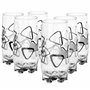 Glasmark KROSNO 1992 Lot De 6 Verres À Cocktail En Verre Transparent Haute Brillance Jus Eau Soda Restaurant Bar 350 ml Motif Tr