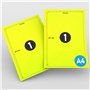 MD Labels Lot de 50 étiquettes autocollantes universelles format A4 - Étiquettes imprimables en jaune fluo - Étiquettes en papie