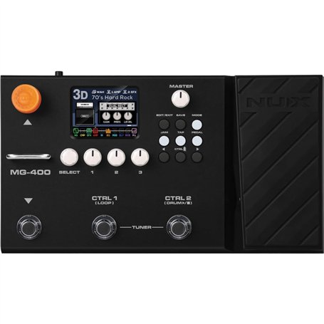 NUX Pédale Multi-FX MG-400 pour guitare avec deux processeurs et offrant des modèles haute définition et une flexibilité accrue.
