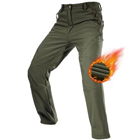 FREE SOLDIER Pantalon Ski d'hiver pour Hommes Pantalon de Chasse Imperméable Coupe-Vent Softshell Doublé de Polaire pour la Rand