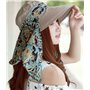 QCHOMEE Femme Casquette Visière Large Bord Chapeau de Soleil Voyage Eté Capeline de Camping Pêche Protection Solaire avec Foular