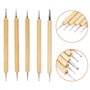 cersalt Outil d'artisanat en Cuir de poignée, Outils Modelage Outil de Couture Fait à la Main en Bois, cuillère d'artisanat en C