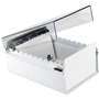 Acrimet Boîte à Fiches Organisateur 4'' x 6’', Base en Métal Robuste (Index AZ et un Séparateur Plastique Inclus) (Base Blanche 