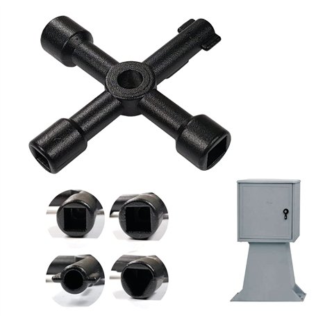 Powersell srls Clé universelle multifonction à 4 empreintes pour compteur d'eau