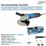 ENG PRO Meuleuse d'angle, disque de 125 mm puissance 800 W Poignée supplémentaire, professionnelle, électrique, vitesse 11000 r.