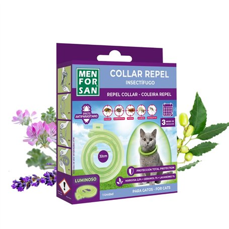 MENFORSAN Collier Anti-Insectes Luminescent pour Chats