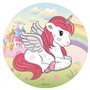 Dekora - Decoration Gateau Anniversaire Feuille Azyme d'un Licorne - 20 cm Diametre
