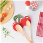 Fisura – Repose-cuillères original en forme de cerise. Double support en silicone pour ustensiles de cuisine. Dimensions pratiqu