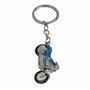 Porte-clés moto bleu - Porte-clés moto argenté bleu - Accessoire clés amoureux des motos