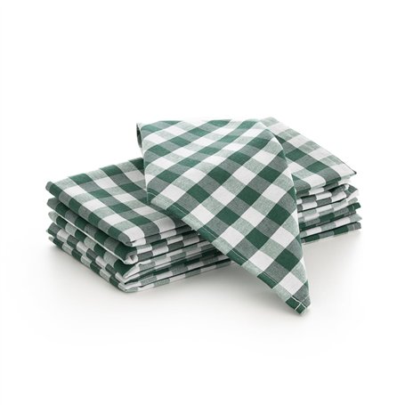 GAMUSI Lot de 6 serviettes en tissu à carreaux Vichy en coton résistant pour hôtellerie 45 x 45 cm