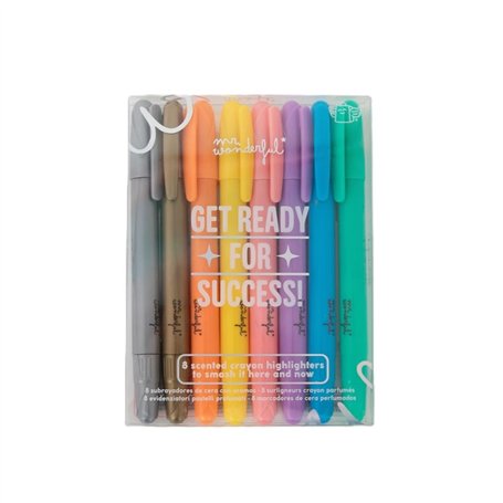 Mr. Wonderful - Kit de 8 Surligneurs Cire aux Parfums pour réussir ici et maintenant - Surligneurs Parfumés