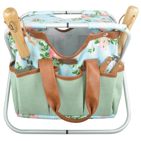 Esschert Design Jute Outils de Jardin Chaise avec Rose Impression