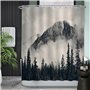 Ulticool Rideau de douche Salle de Bain, motif montagnes naturelles forêt de nuages, 180 x 180 cm, lavable, anti-moisissure, imp
