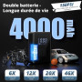 Oasser Gonfleur Pneus Voiture sans Fil 4000mAh Mini Compresseur à Air Portatif 150 PSI (10,3 Bar) Inflation Rapide Cylindre 17 m