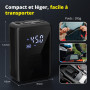 Oasser Gonfleur Pneus Voiture sans Fil 4000mAh Mini Compresseur à Air Portatif 150 PSI (10,3 Bar) Inflation Rapide Cylindre 17 m