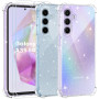 Yohii Coque pour Samsung Galaxy A35 5G Paillettes, 2 Pièces Protection Écran en Verre Trempé, Ultra Mince Transparent Glitter Ho