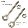 2 pièces boulon à oeil M12 en inox 304 Vis à œil robuste et résistant à la rouille de 140 mm de longueur pour les projets de jar