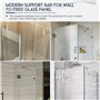 80 cm en acier inoxydable sans cadre Porte de douche Panneau fixe Wall-to-glass Barre de support pour 6mm 8mm 10mm en verre épai