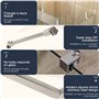 80 cm en acier inoxydable sans cadre Porte de douche Panneau fixe Wall-to-glass Barre de support pour 6mm 8mm 10mm en verre épai