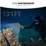 AKASO Lampe sous-marine étanche de 40 m, lumière vidéo LED haute puissance à intensité variable avec support griffe et 4 filtres