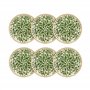 NOVASTYL - Lot 6 assiettes plates héraclée 27cm en grès décor vert - 2614395
