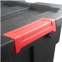 EURO VANADIUM Boite de Rangement Plastique pour Garage avec Couvercle et Clips de Fermeture - 55 L