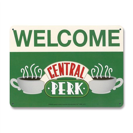 Logoshirt®️ Friends I Central Perk I Welcome I Signe - Plaque en métal - Rétro I DIN A5 I Design Original sous Licence