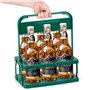 Benefischl Porte-Bouteille Pliable à 6 Trous, Porte-Bocal à BièRe Portable BBQ, Panier pour Le Rangement et L'Organisation de la